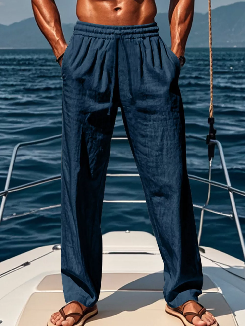 Men's Full Size Casual Loose-Fit Pants with Elastic Drawstring Waist Plus Size, image 11