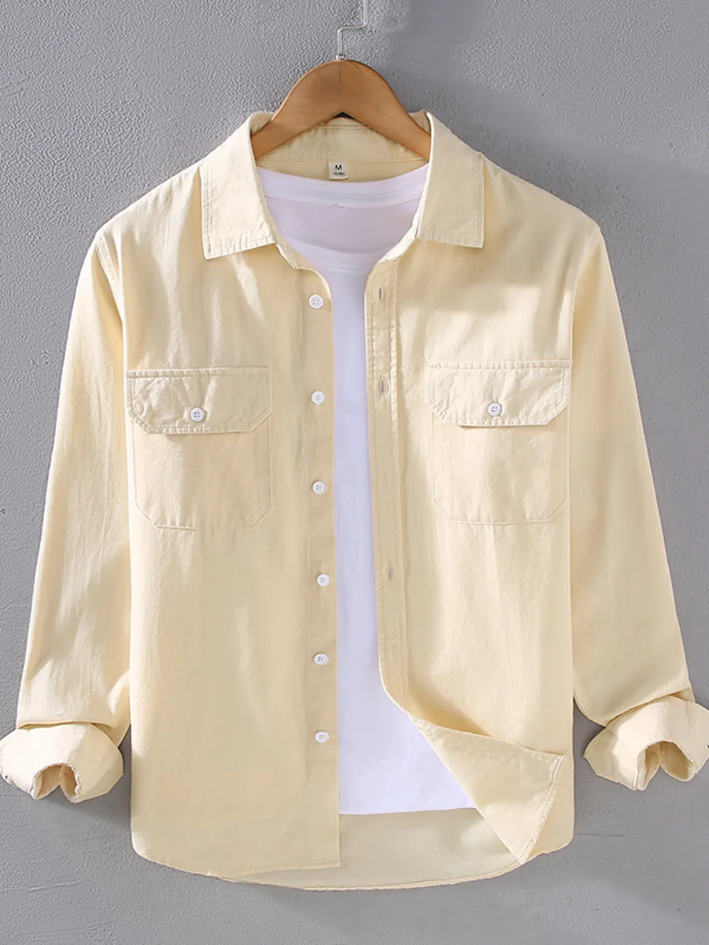 Men's Plus Size Button Up Long Sleeve Shirt