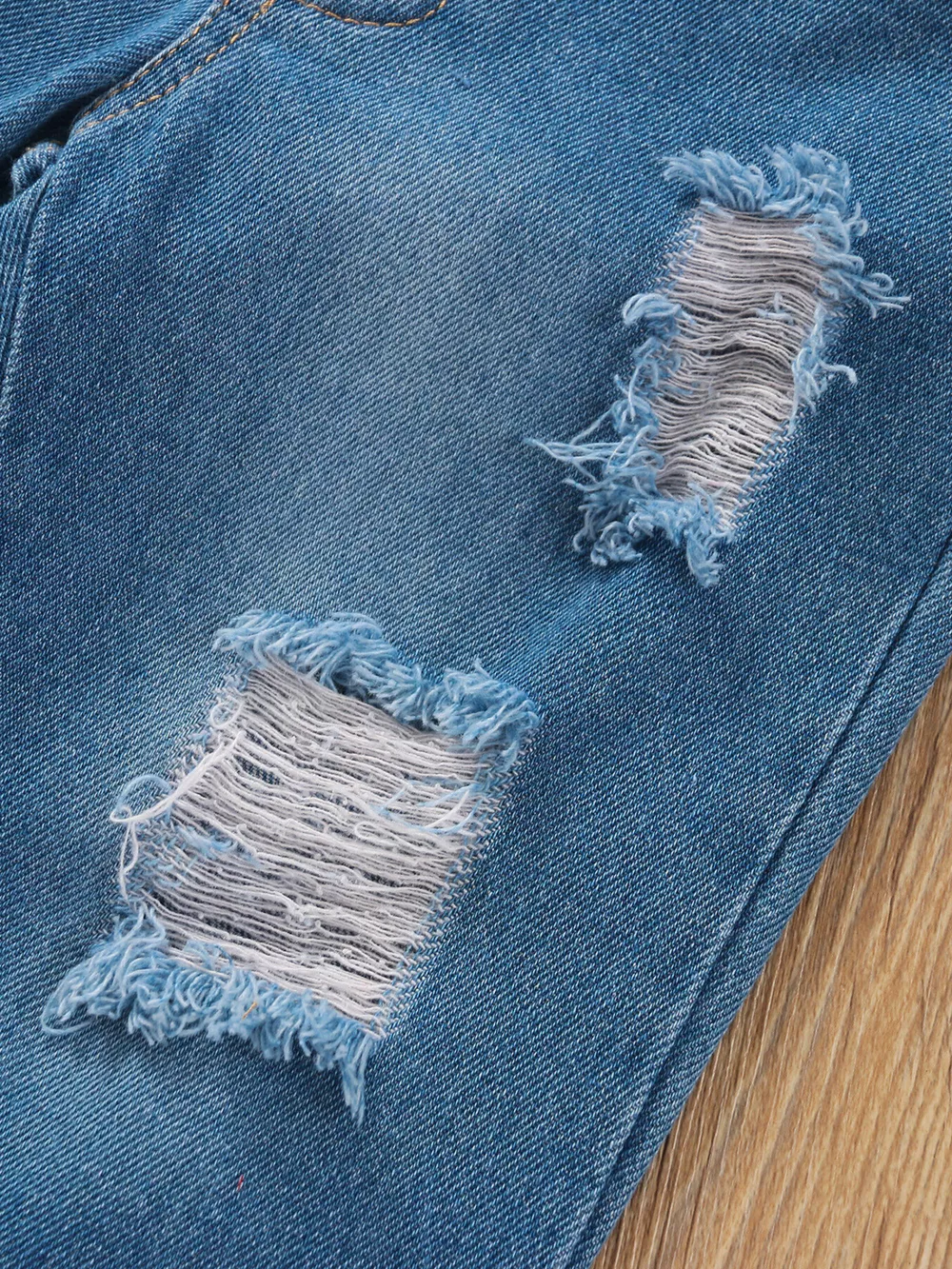Children's Tie Shoulder Tank and Distressed Jeans Set, image 6