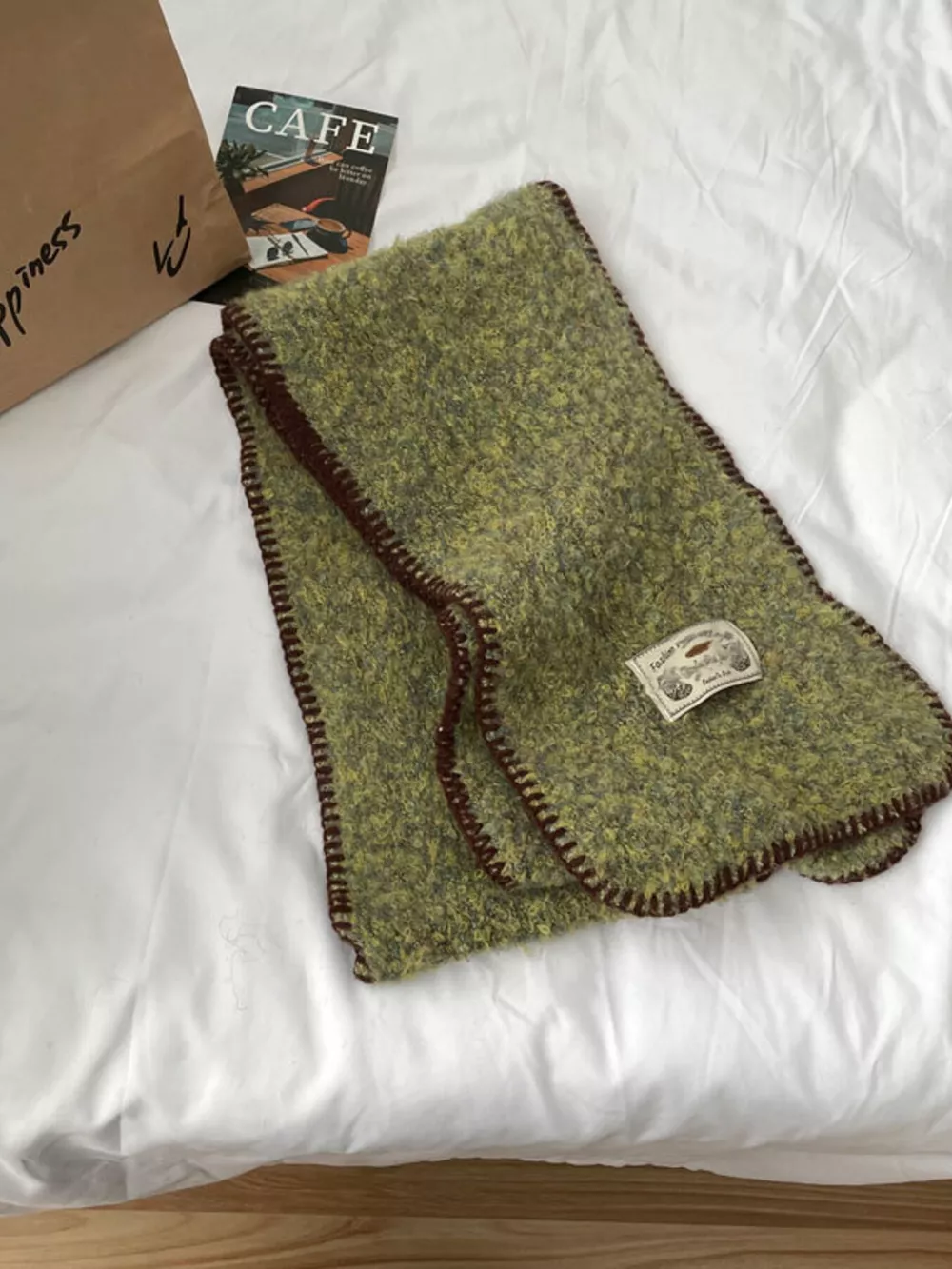 Contrast Trim Plush Winter Scarf, image 6