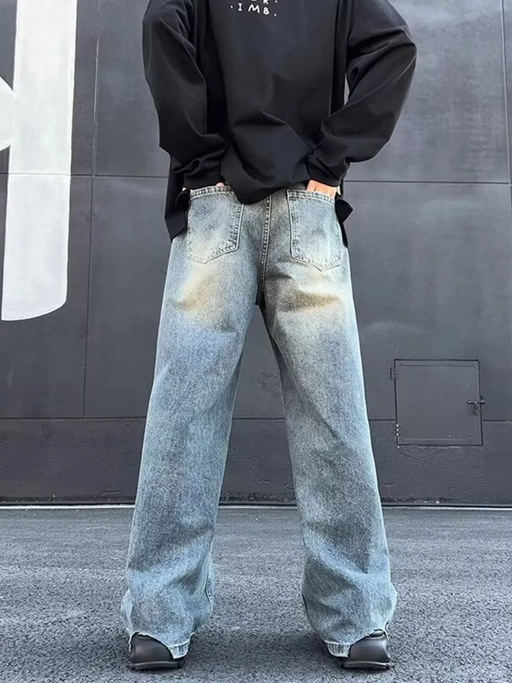 Men's Full Size Wash Wide Leg Jeans Plus Size, image 4