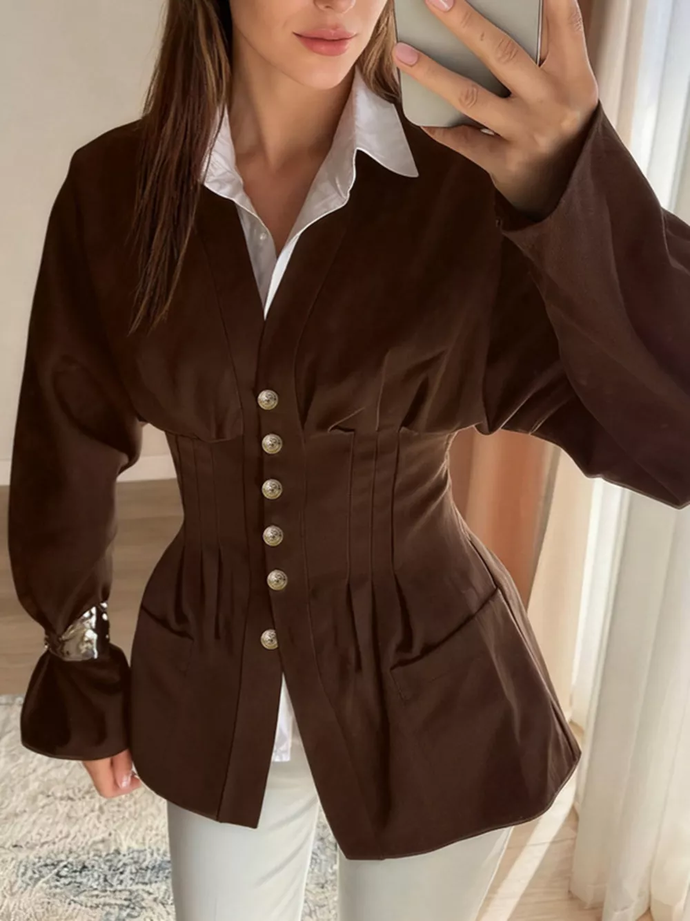 Button Down Long Sleeve Outerwear