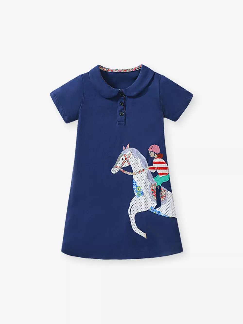 Children's Equestrian Short Sleeve Polo Dress, image 8