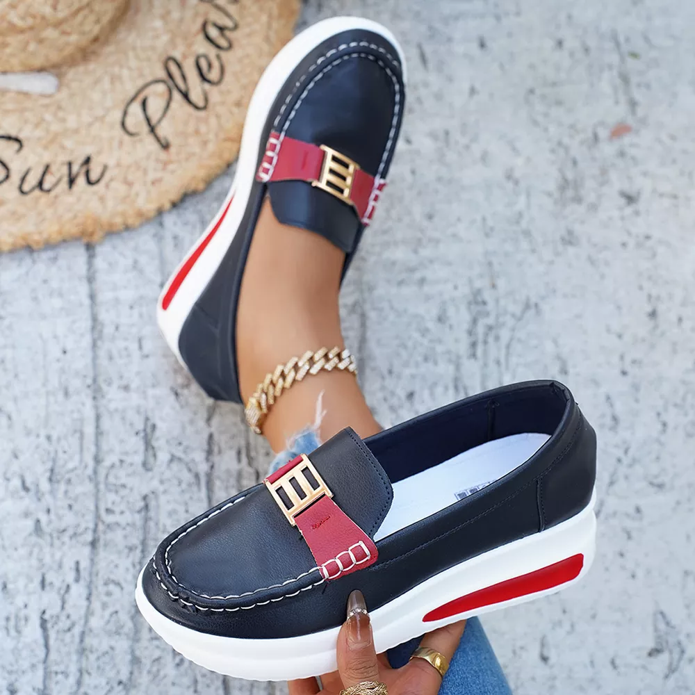 Metal Buckle Round Toe Slip-Ons, image 13