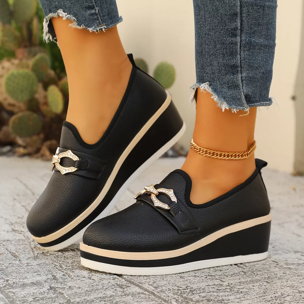 Leopard Print Wedge Loafers