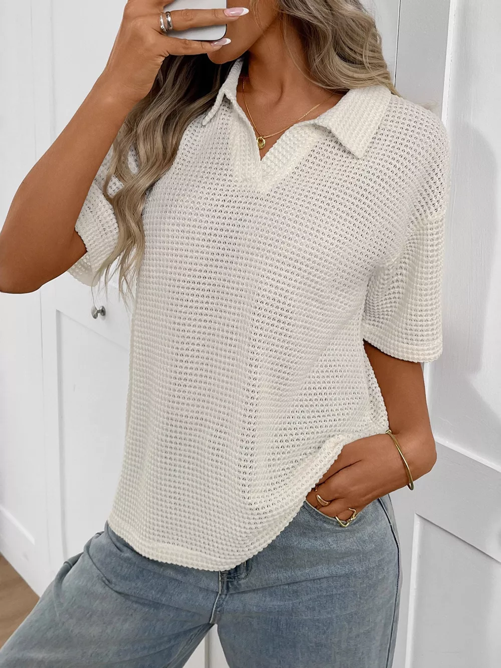 Striped Knit Short Sleeve Top, image 20
