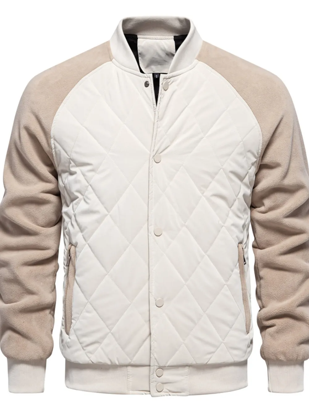 Men's Quilted Snap Down Long Sleeve Jacket