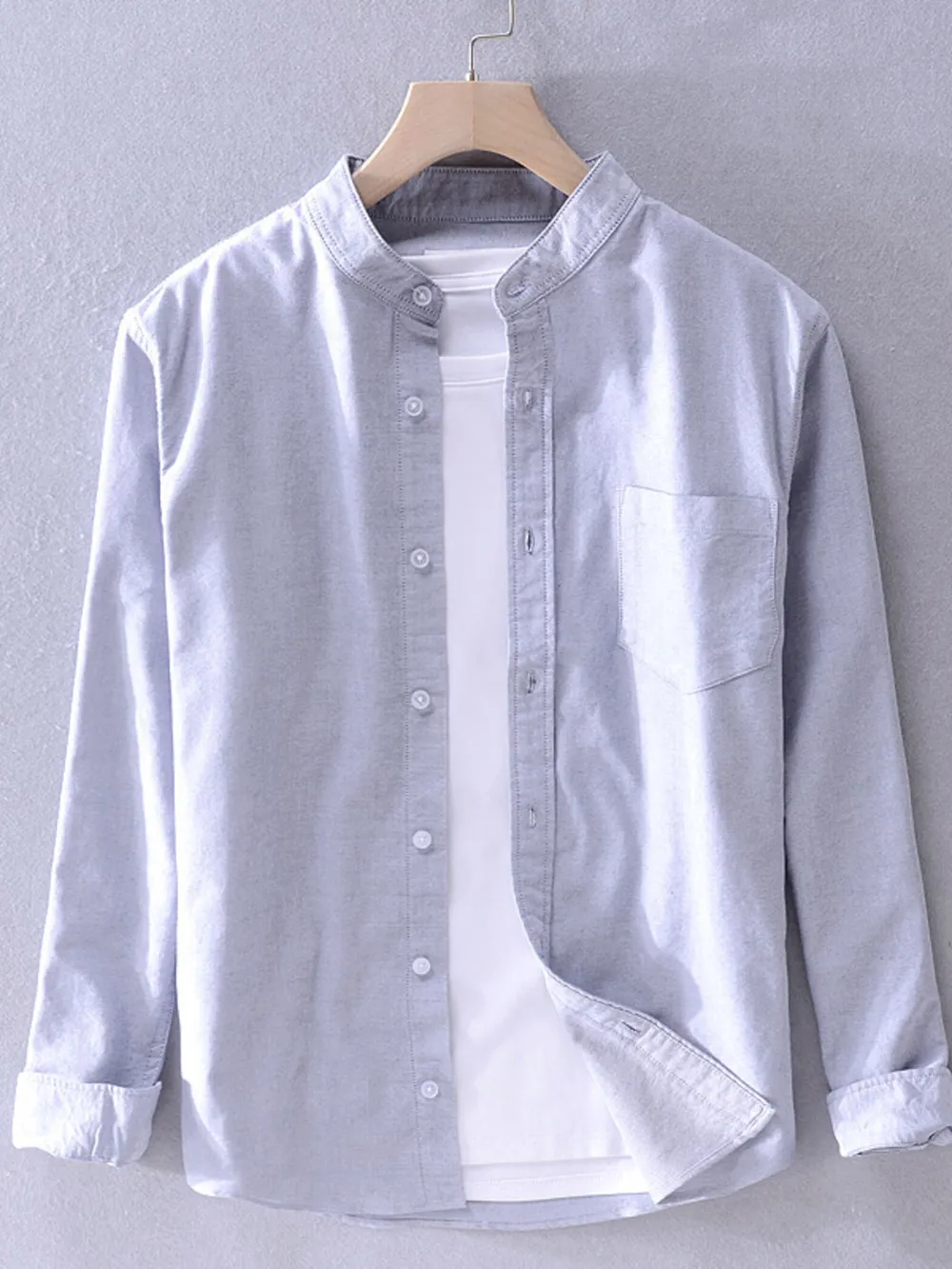 Men's Plus Size Button Up Long Sleeve Shirt, image 4