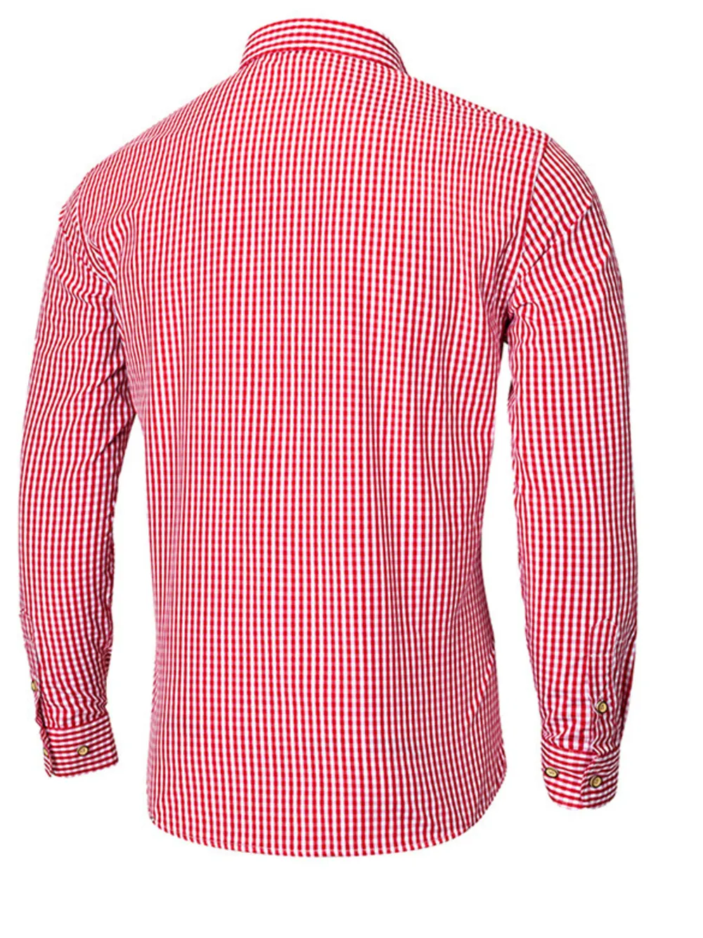Men's Gingham Button-Down Long Sleeve Shirt, image 6