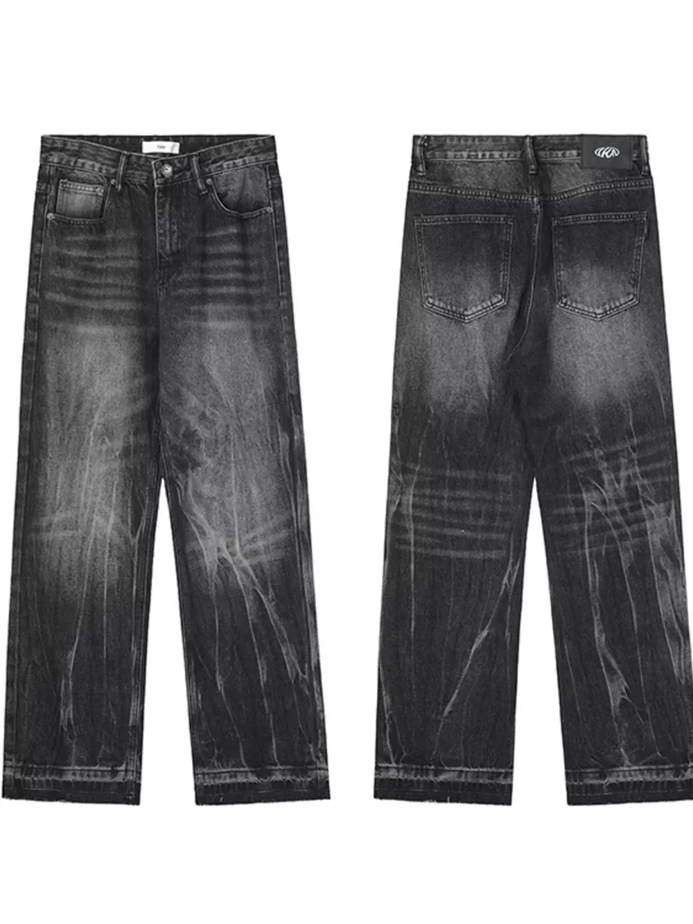 Men's Washed Wide Leg Jeans, image 3