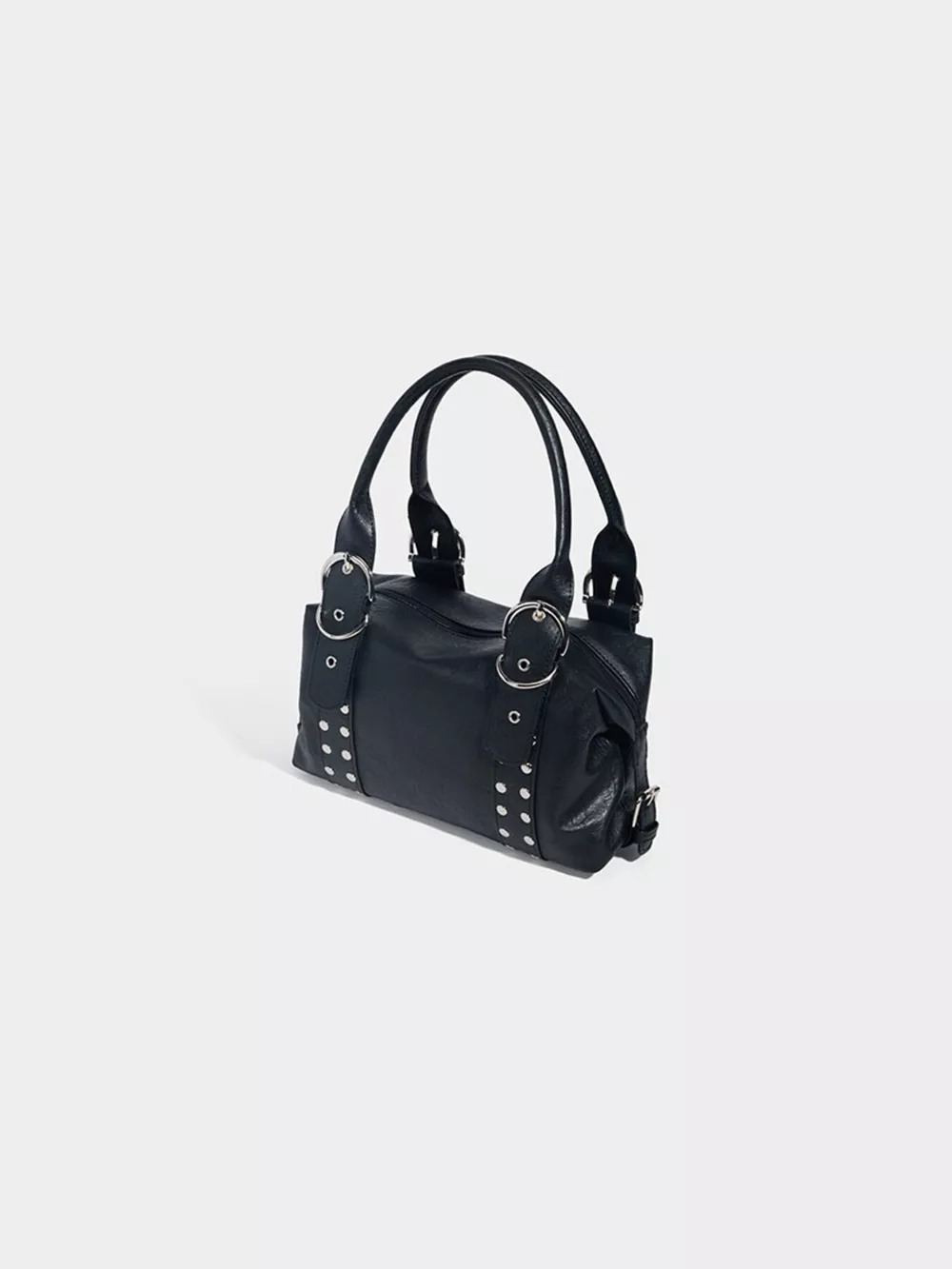 Studded Decor Shoulder Bag with Buckle Detail, image 3