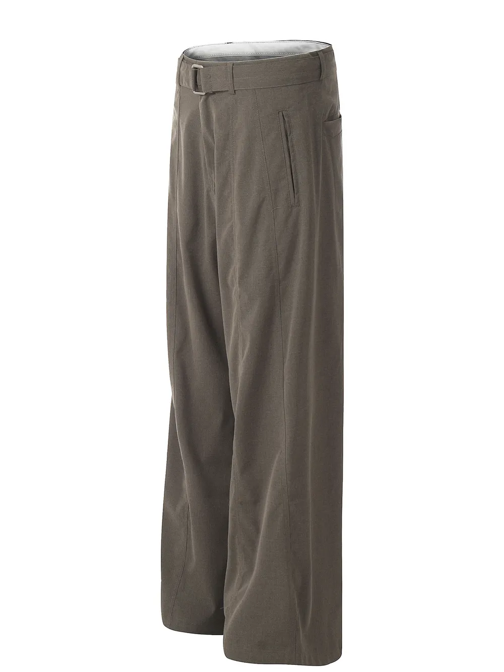 Men's Wide Leg High Waist Pants with Belt, image 5