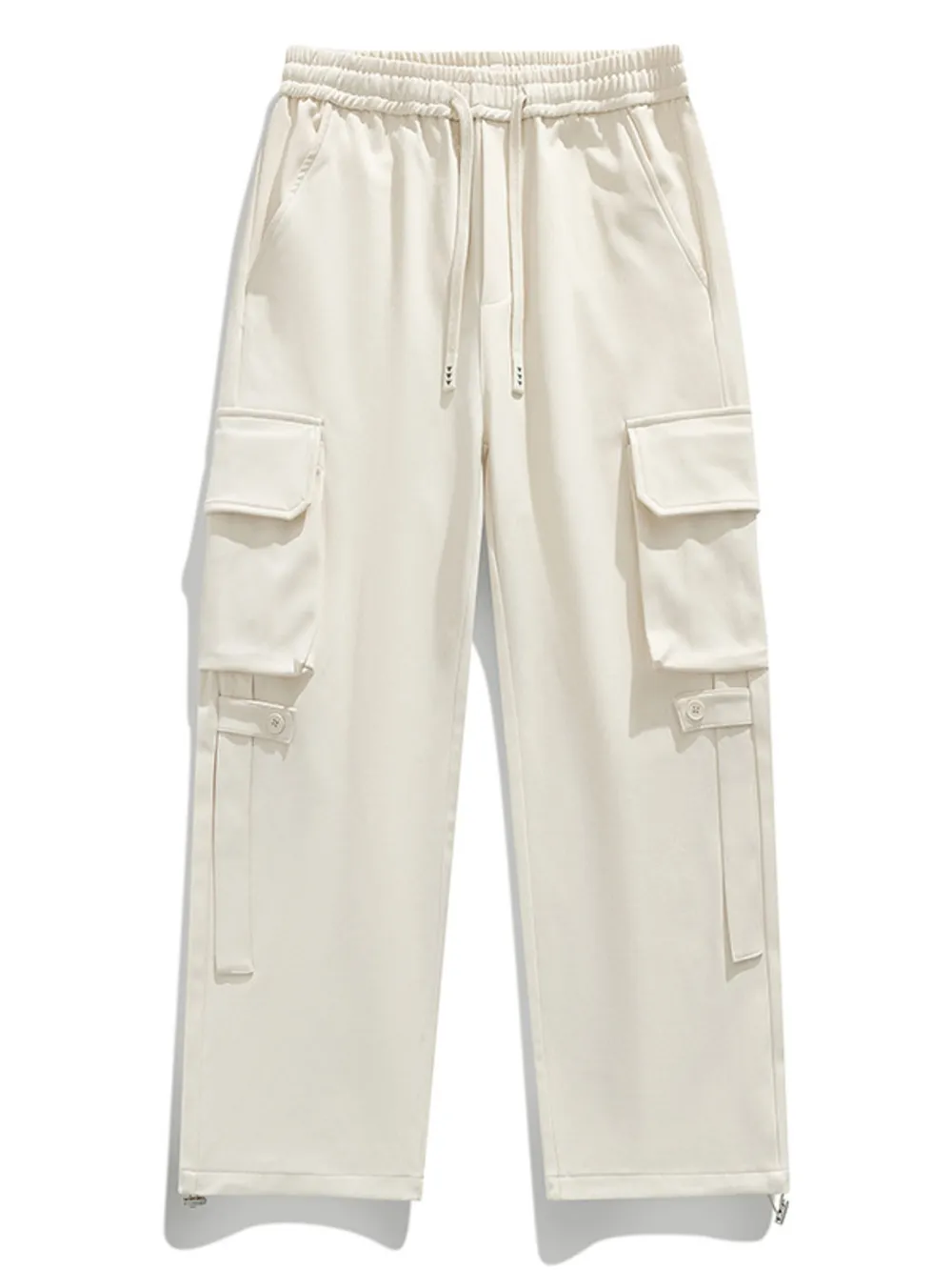 Men's Plus Size Loose Fit Cargo Pants with Drawstring