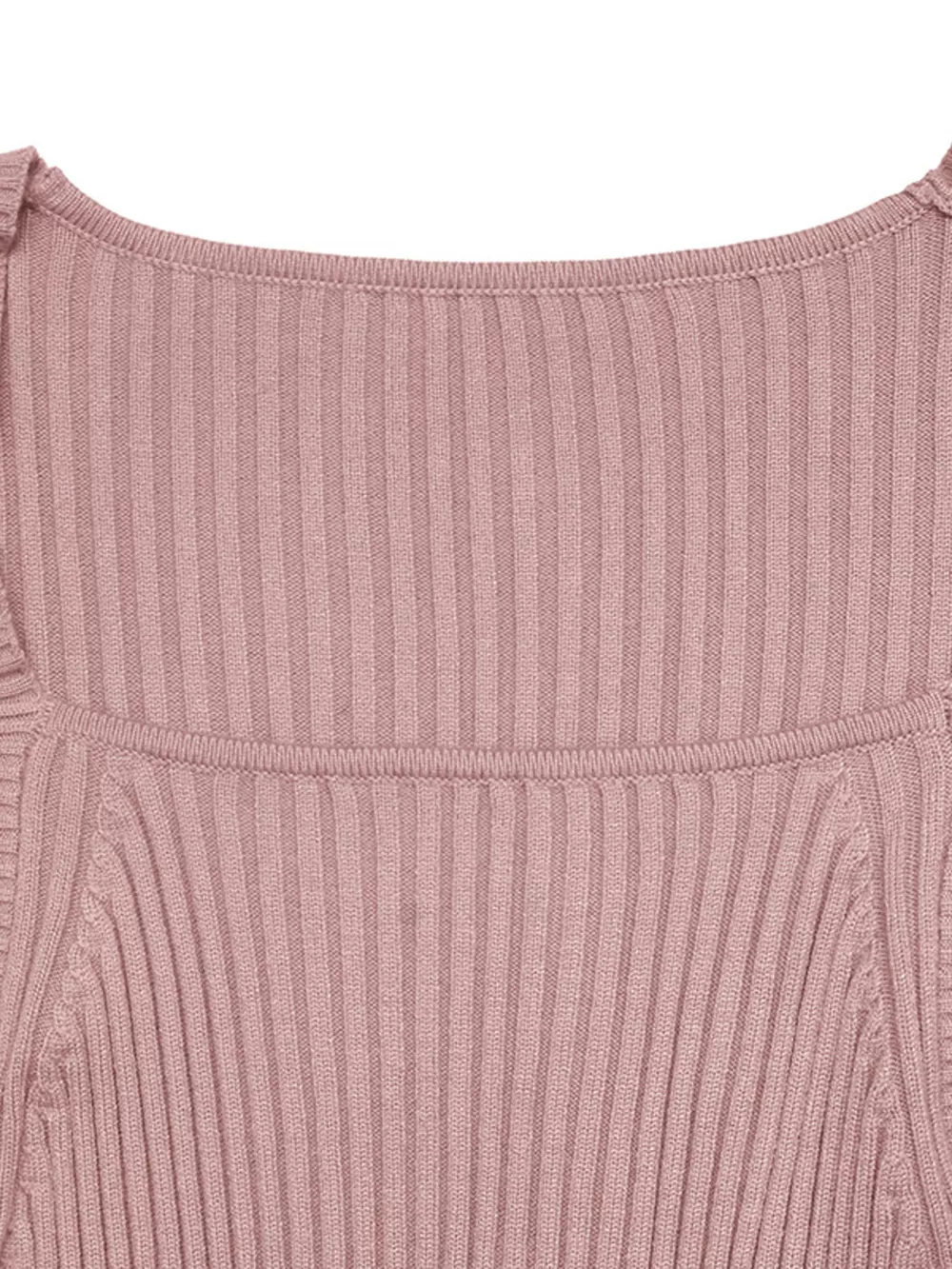 Ribbed Knit Square Neck Bodycon Sweater Dress, image 9