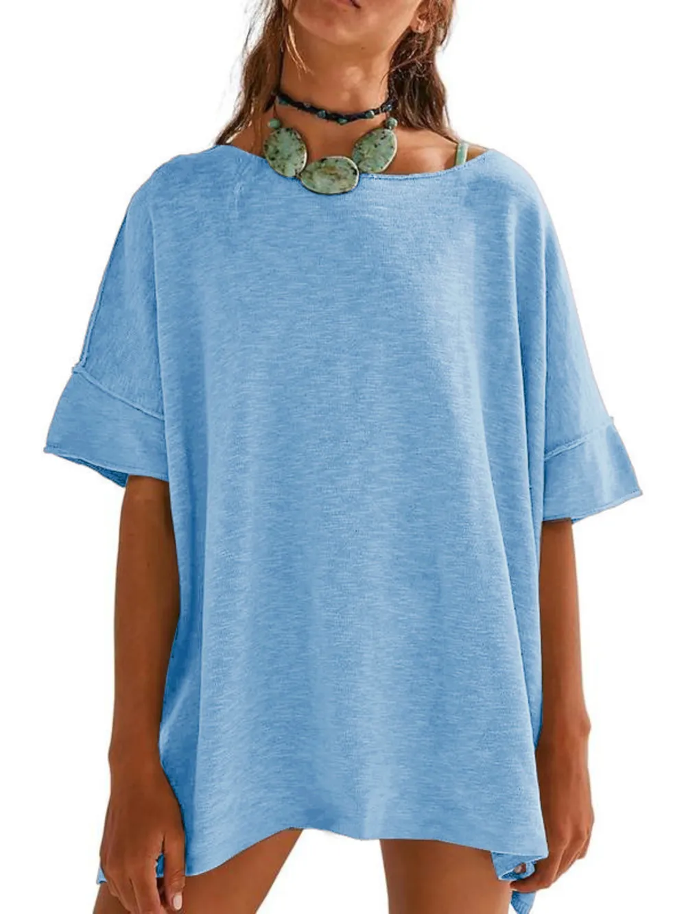 Oversized Round Neck Drop-Shoulder T-Shirt, image 16