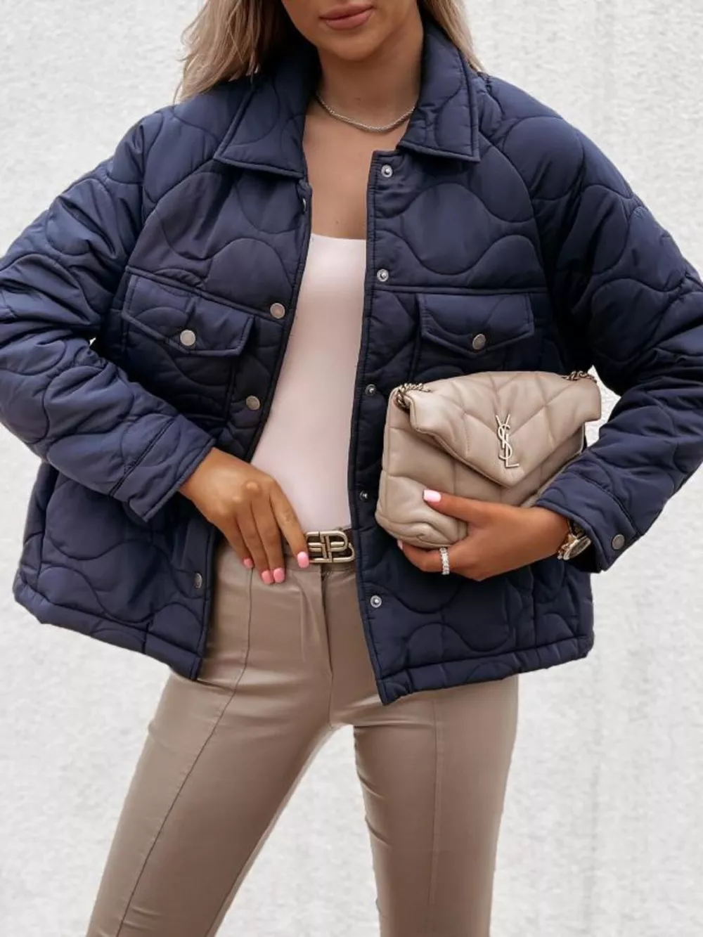 Quilted Snap-Down Casual Jacket, image 9