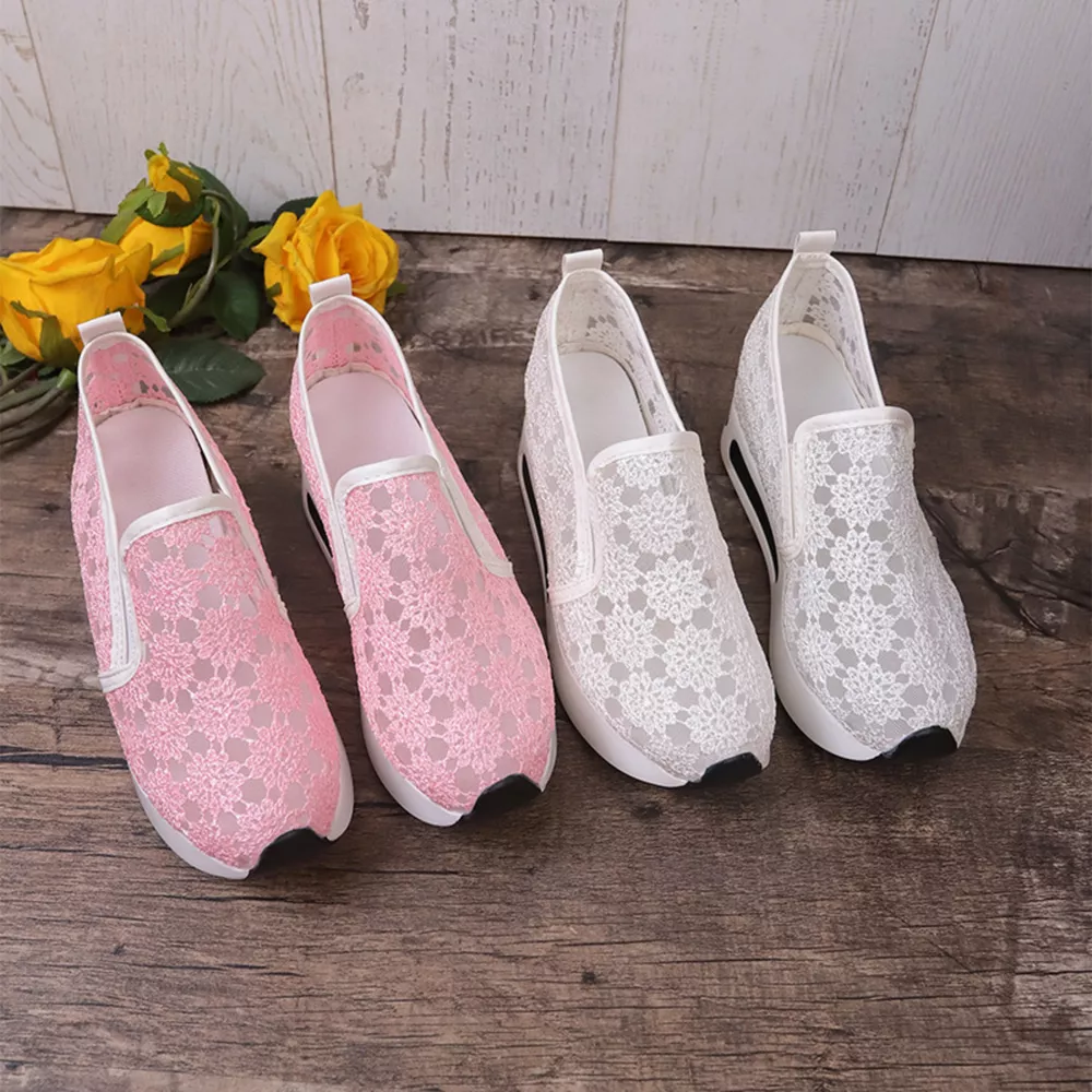 Floral Lace Breathable Slip-Ons, image 9