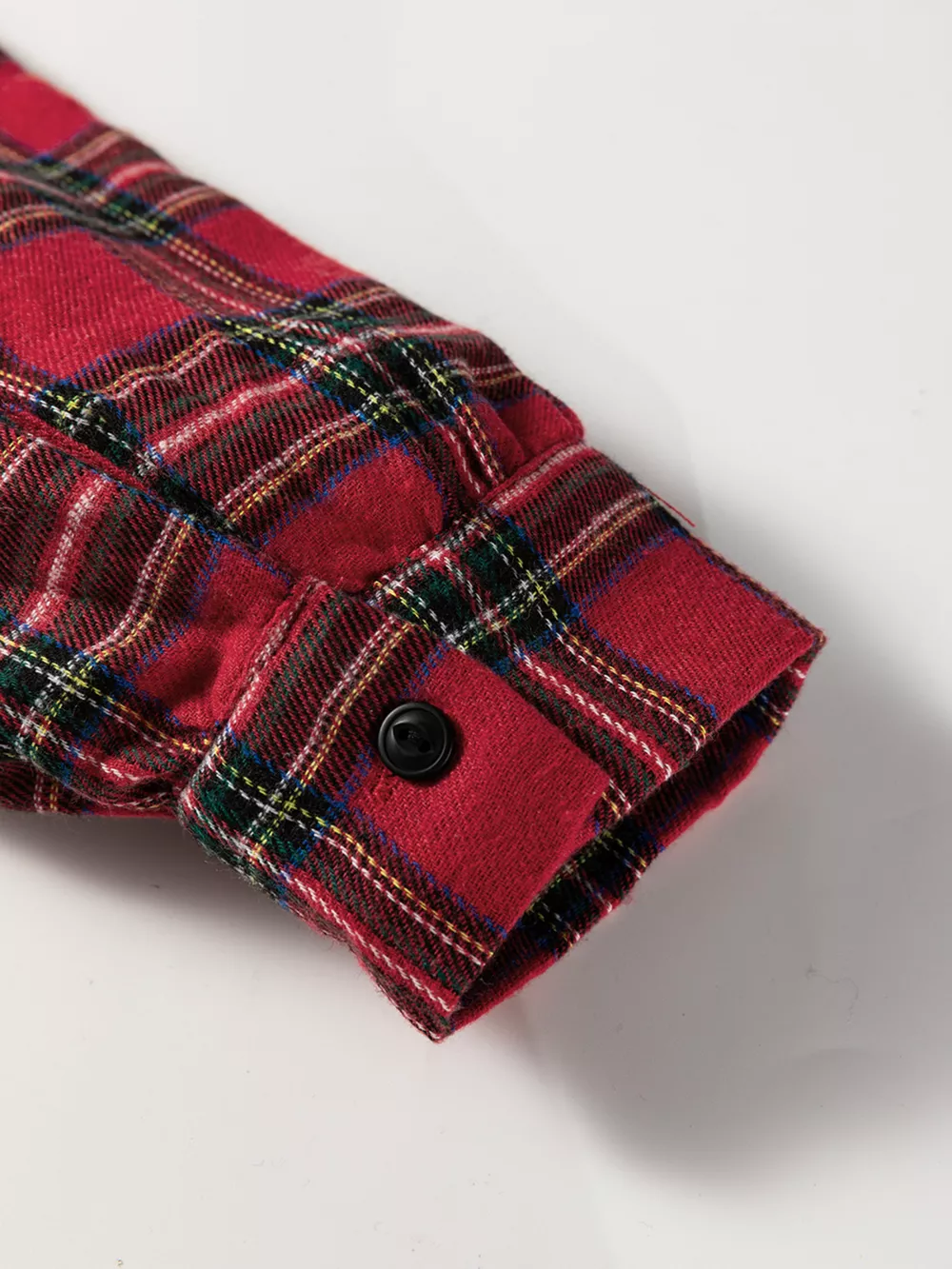 Plaid Shirt Collar Half Button Ruffle Hem Long Sleeve Mini Dress, image 15
