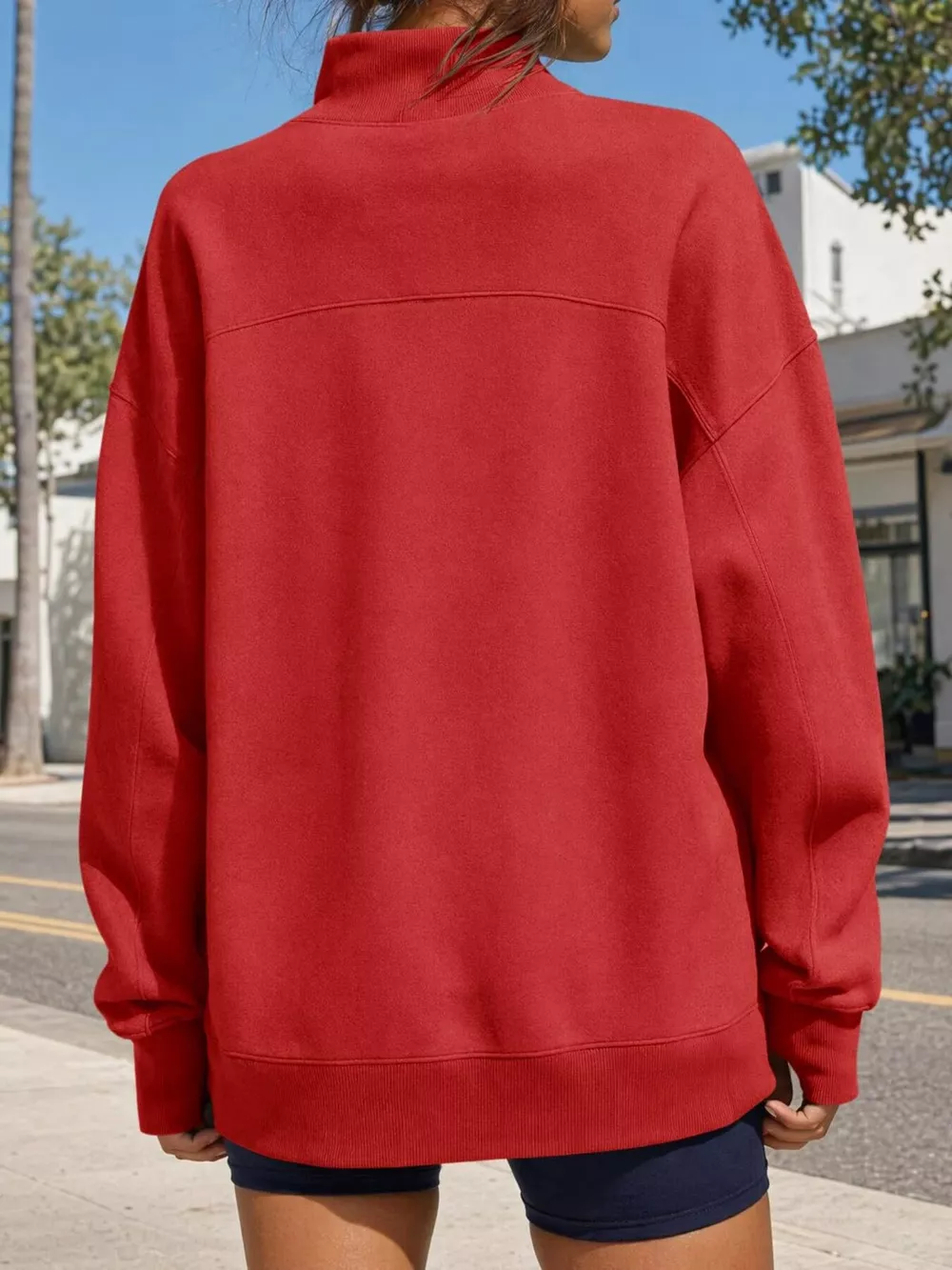 Mock Neck Oversized Sweatshirt, image 3