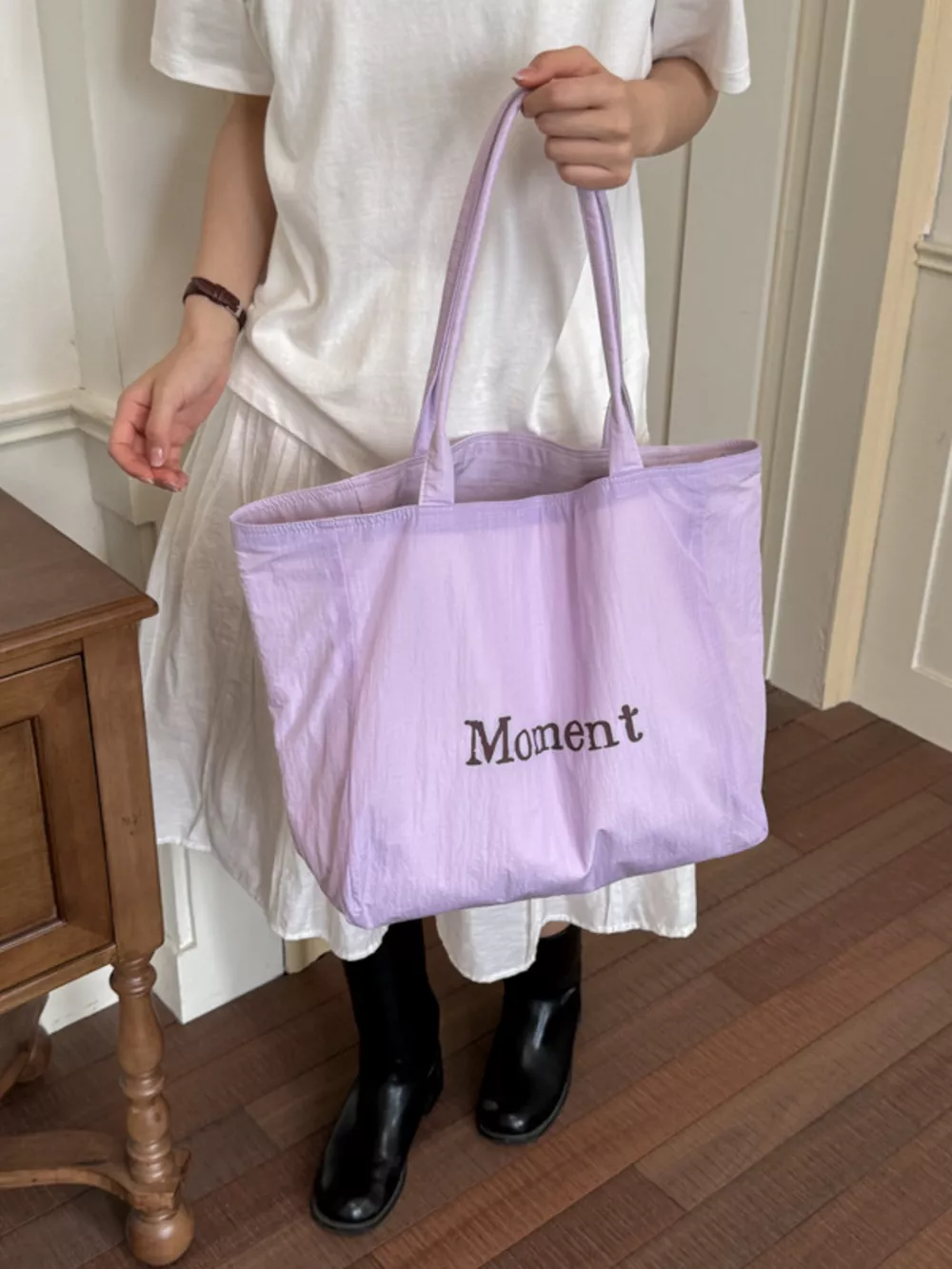 Letter Canvas Tote Bag, image 5