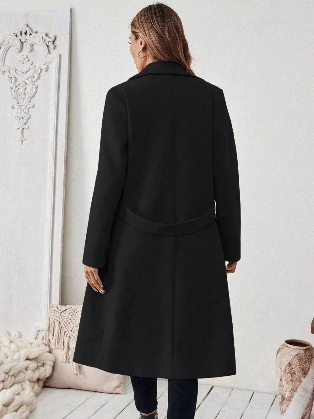 One Button Wool Blend Overcoat, image 21