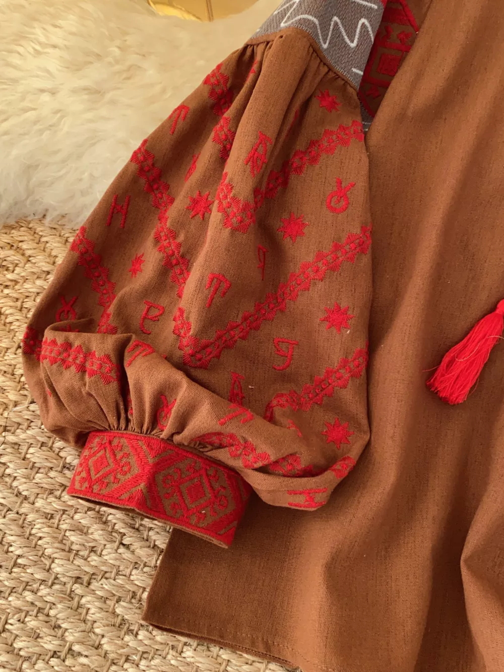 Embroidered Tie Neck Blouse, image 14