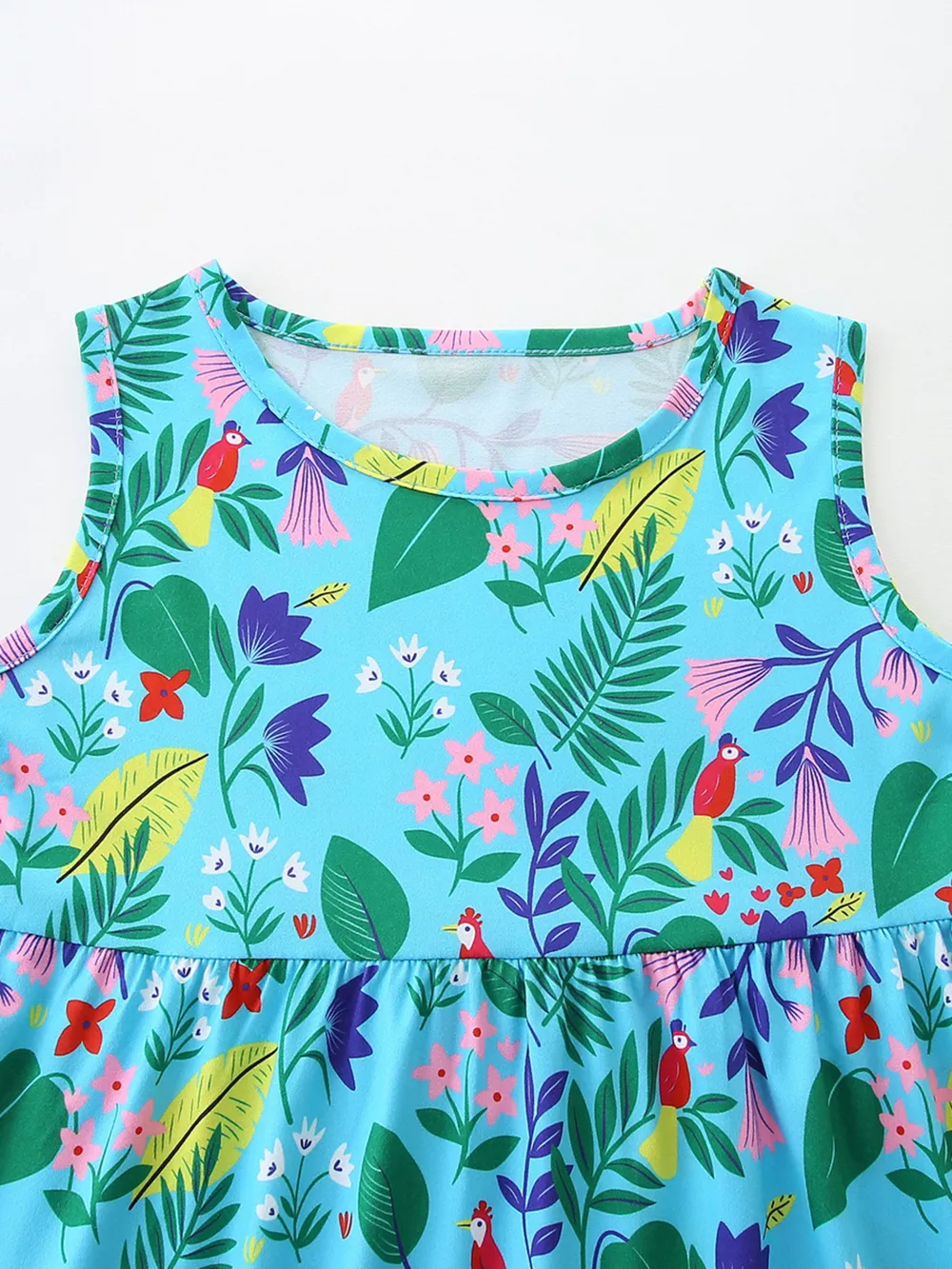 Children's Floral Print Sleeveless Casual Dress, image 2