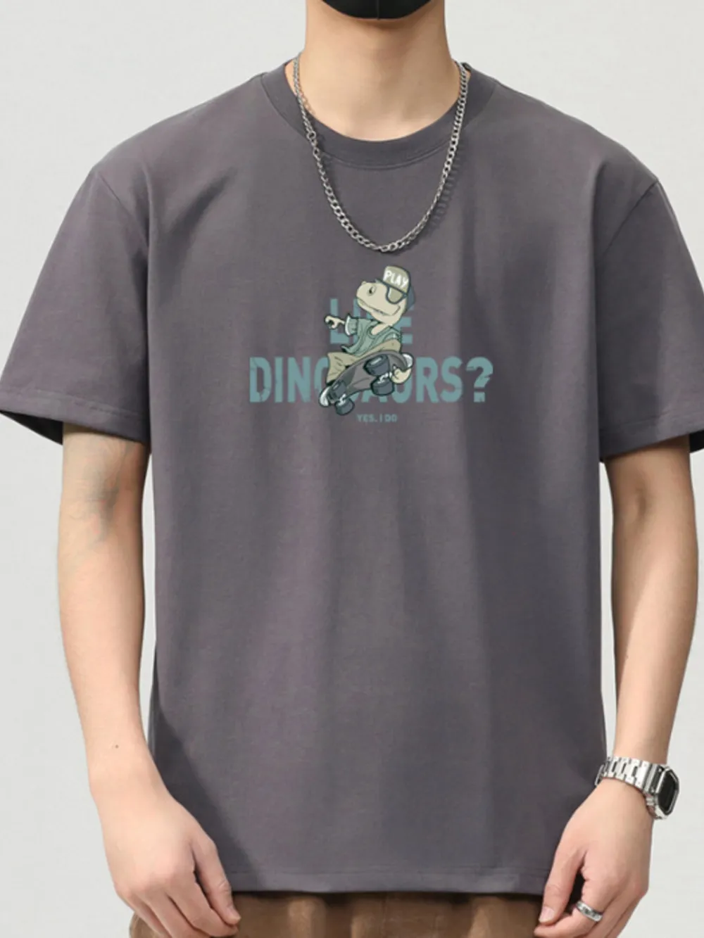 Men's Plus Size Graphic Round Neck Short Sleeve T-Shirt, image 2