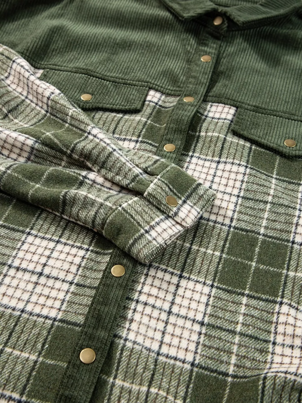 Plaid Button Up Long Sleeve Shacket, image 9