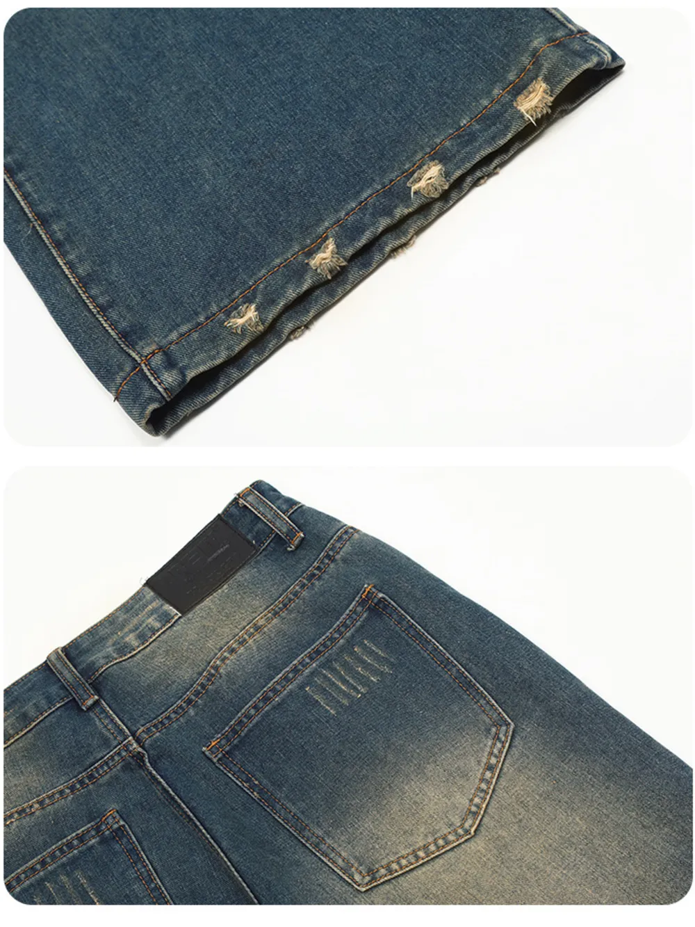 Men's Distressed Wide Leg Jeans, image 6
