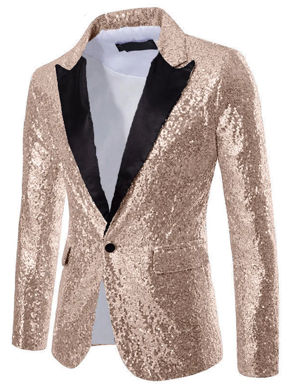 Men's Full Size Sequin One Button Blazer Plus Size, image 15