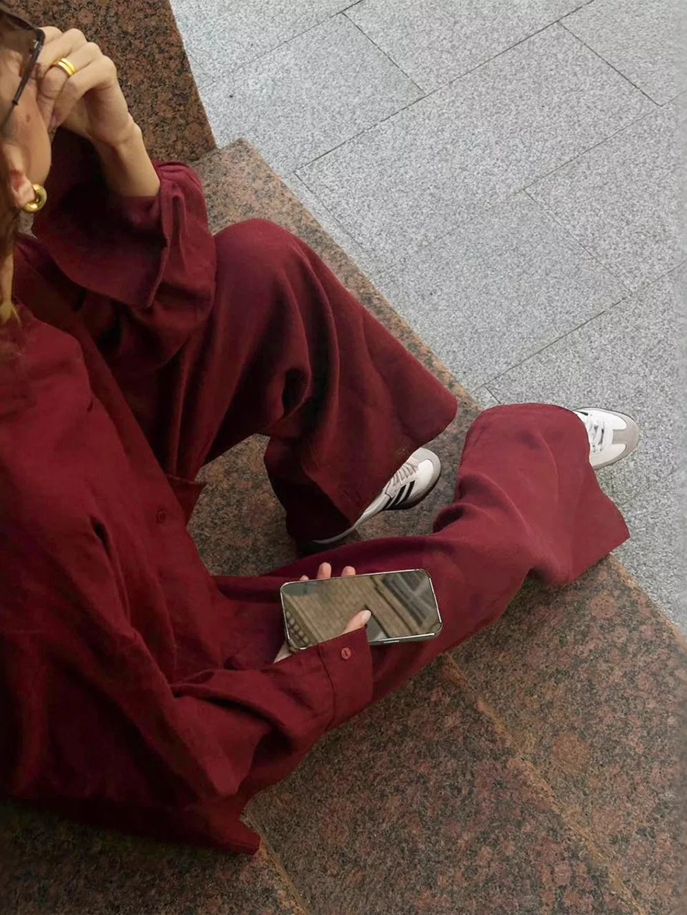 Relaxed Fit Button Up Shirt and Pants Two-Piece Set, image 24