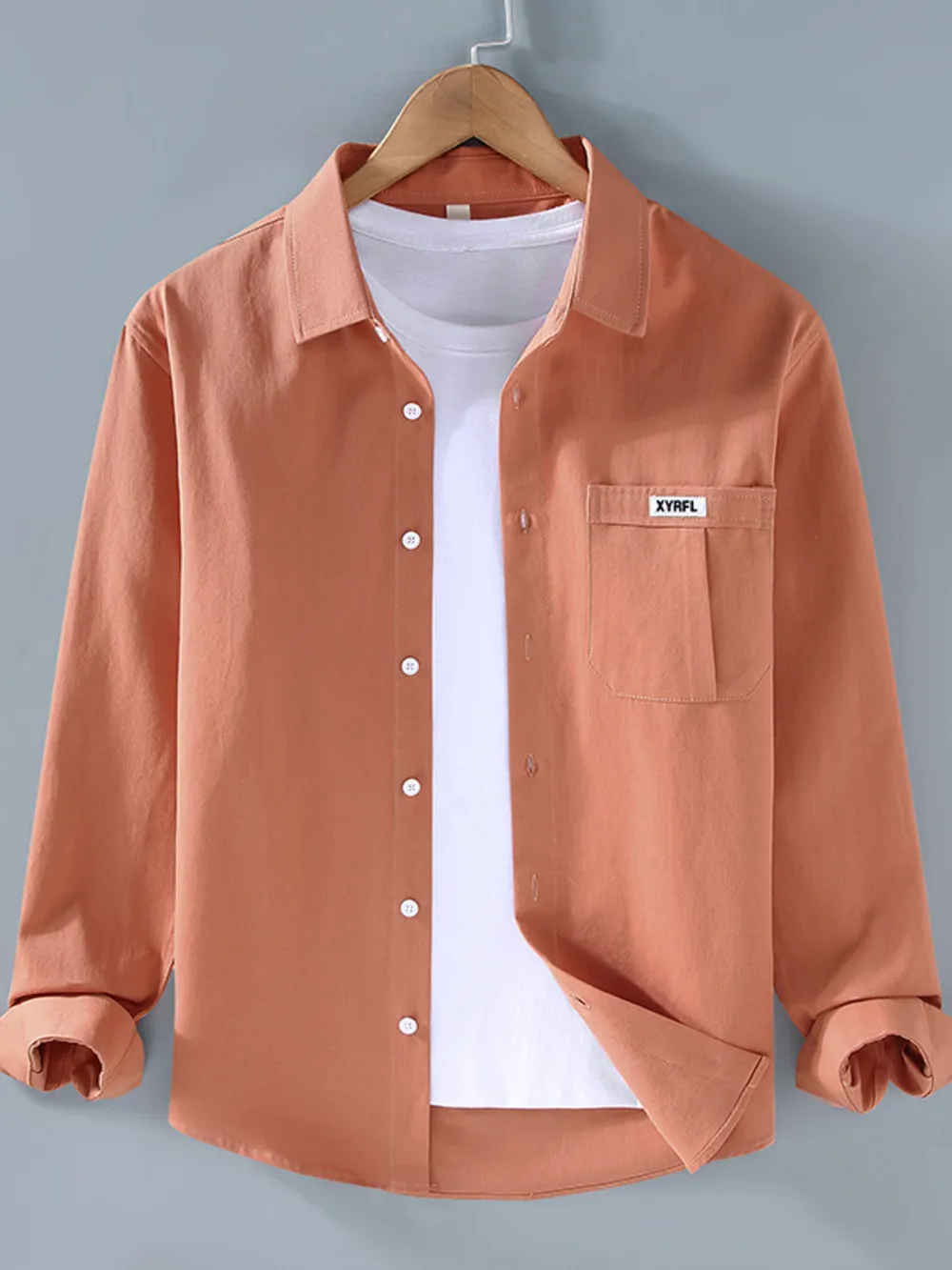 Men's Plus Size Button Up Long Sleeve Shirt, image 2
