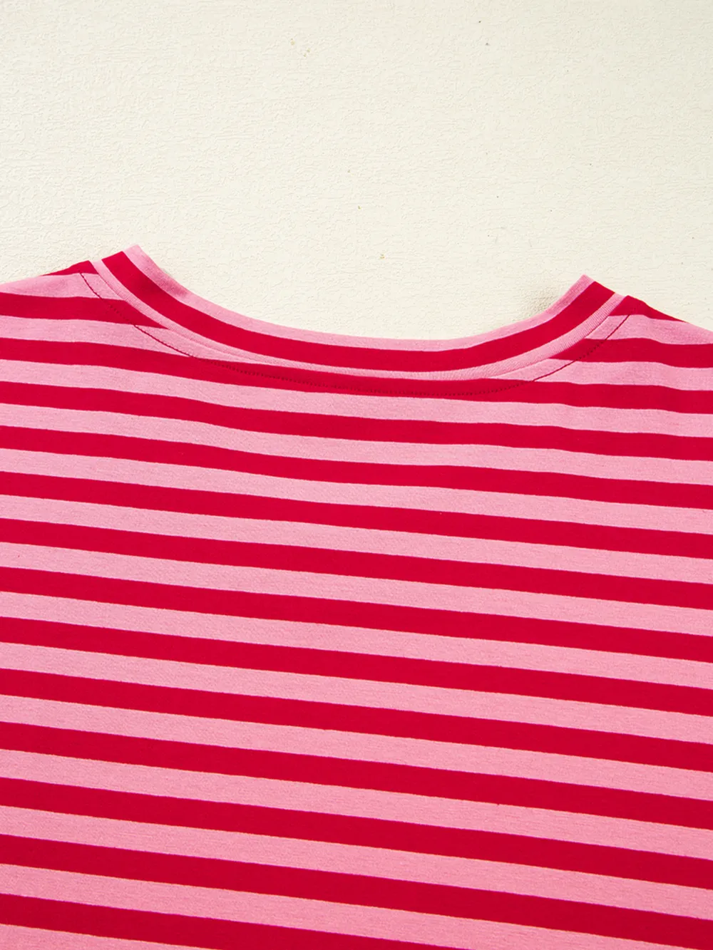 Contrast Striped Drop Shoulder V Neck Top, image 7