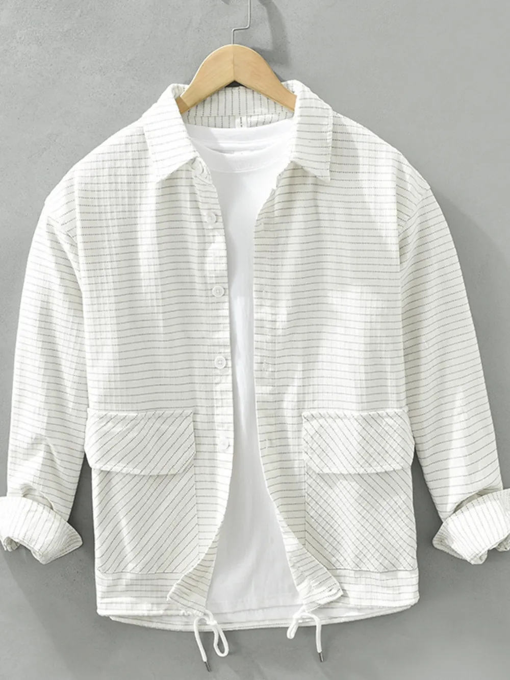 Men's Plus Size Button Up Long Sleeve Shirt, image 3