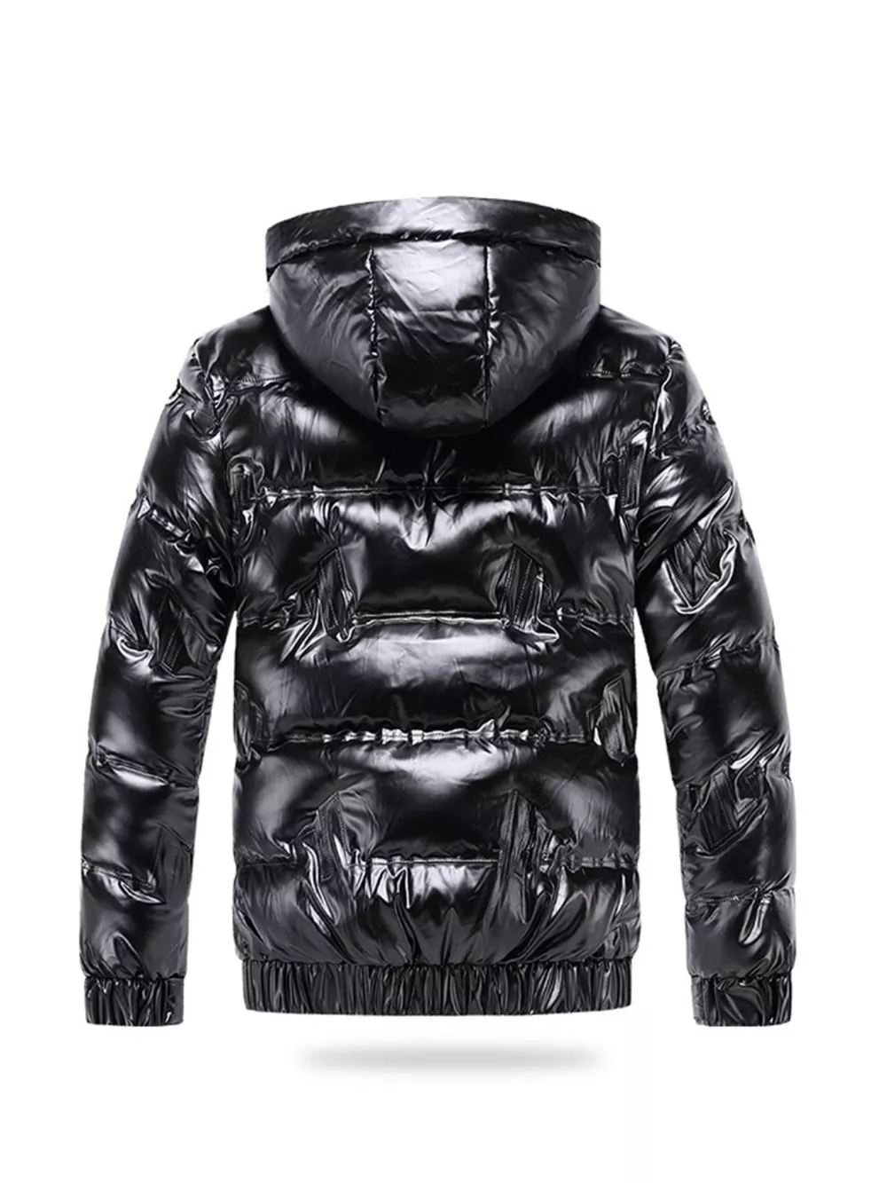 Men's Plus Size Zip Up Puffer Jacket with Hood, image 7