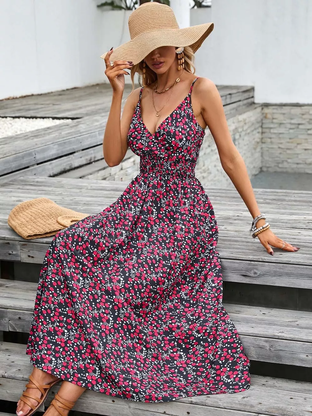 Paisley Print Spaghetti Strap Midi Dress, image 22