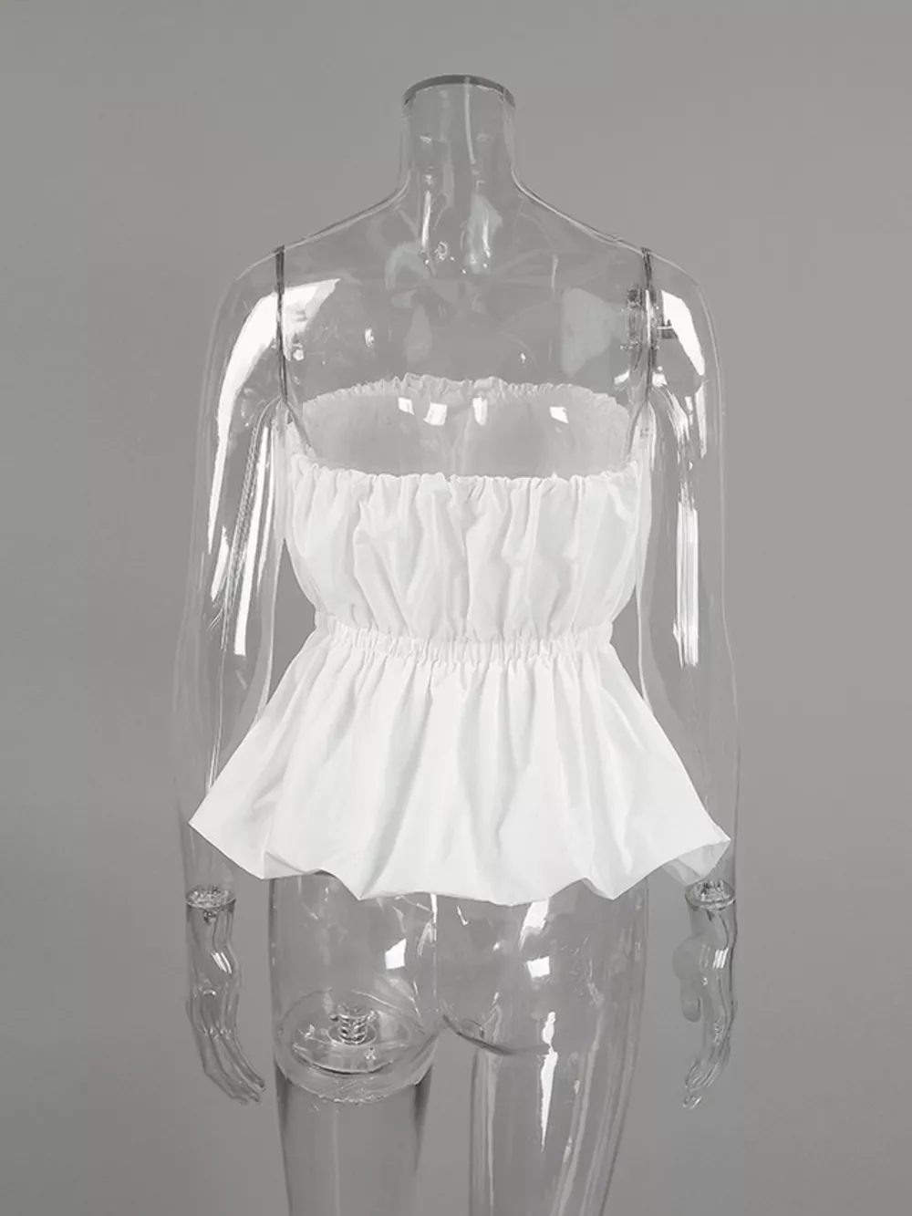 Ruched Bubble Hem Tube Top, image 11