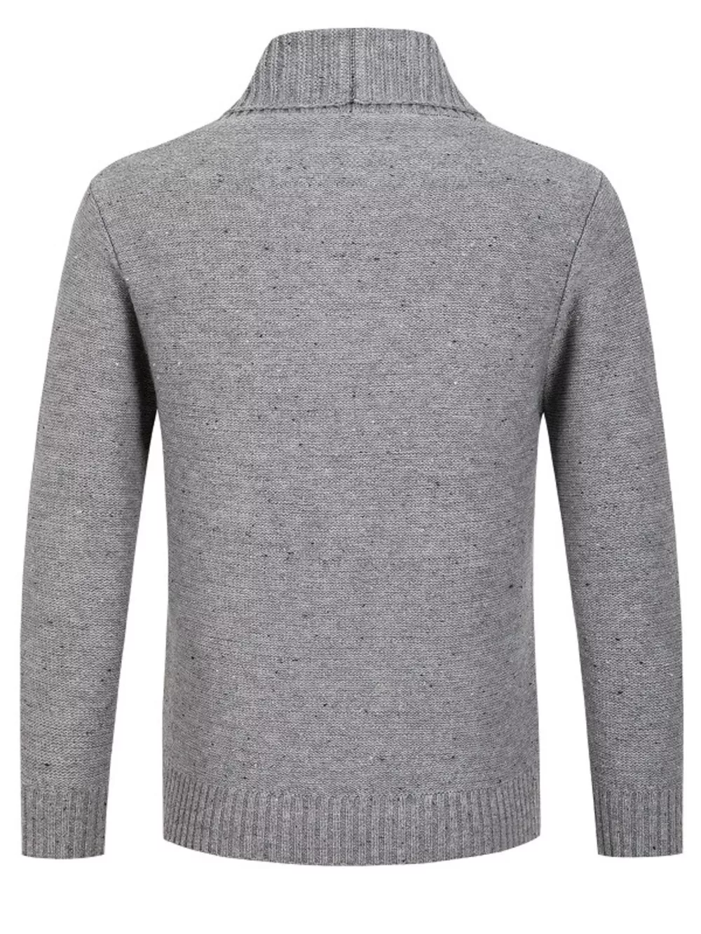 Men's Plus Size Speckled Cable Knit Shawl Collar Cardigan, image 5