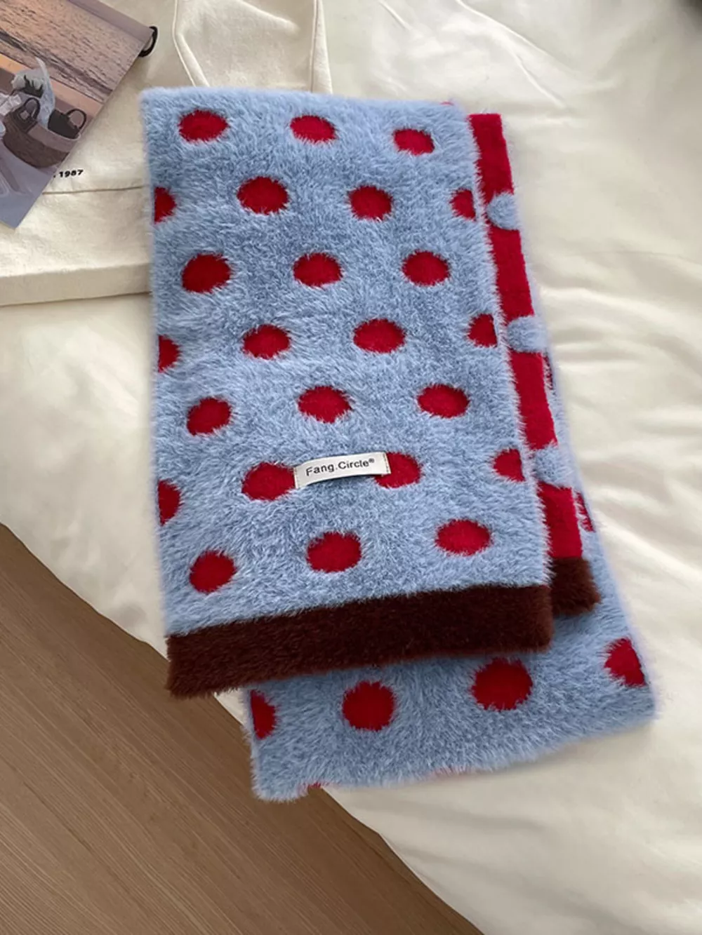 Fuzzy Polka Dot Scarf, image 3