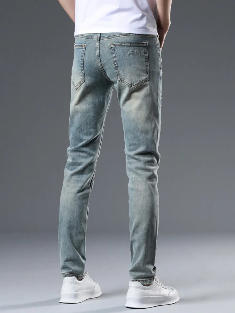 Men's Distressed Slim Fit Jeans, image 5