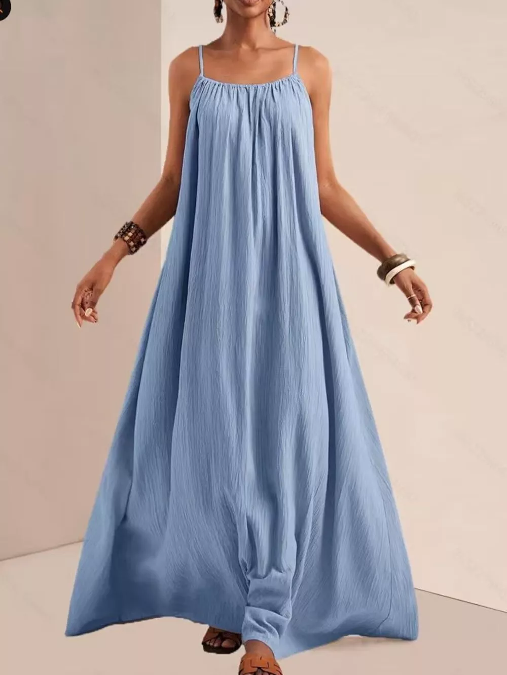Spaghetti Strap Flowy Maxi Dress, image 19
