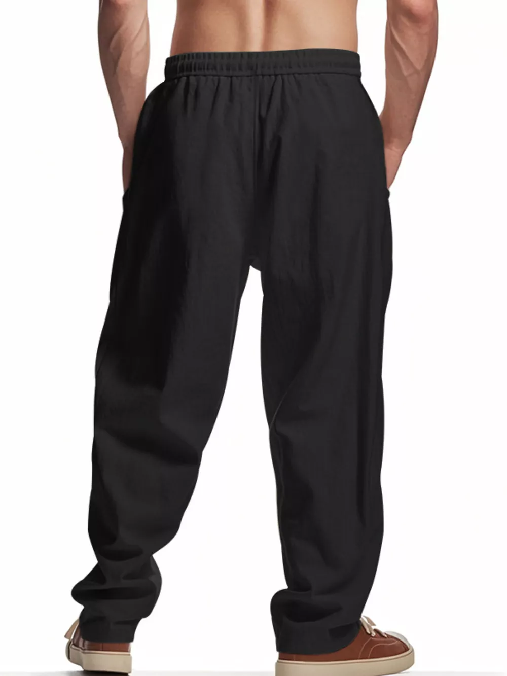 Men's Full Size Drawstring Letter Casual Pants Plus Size, image 2
