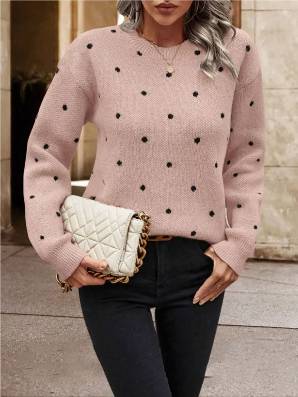 Polka Dot Long Sleeve Sweater, image 14