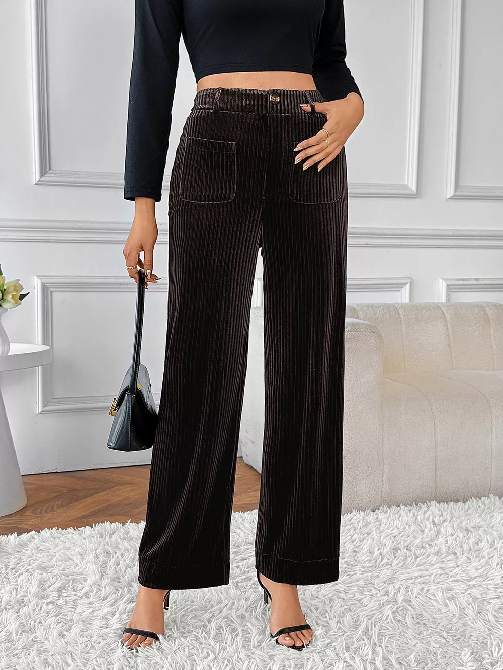 High-Waisted Wide-Leg Pants, image 3
