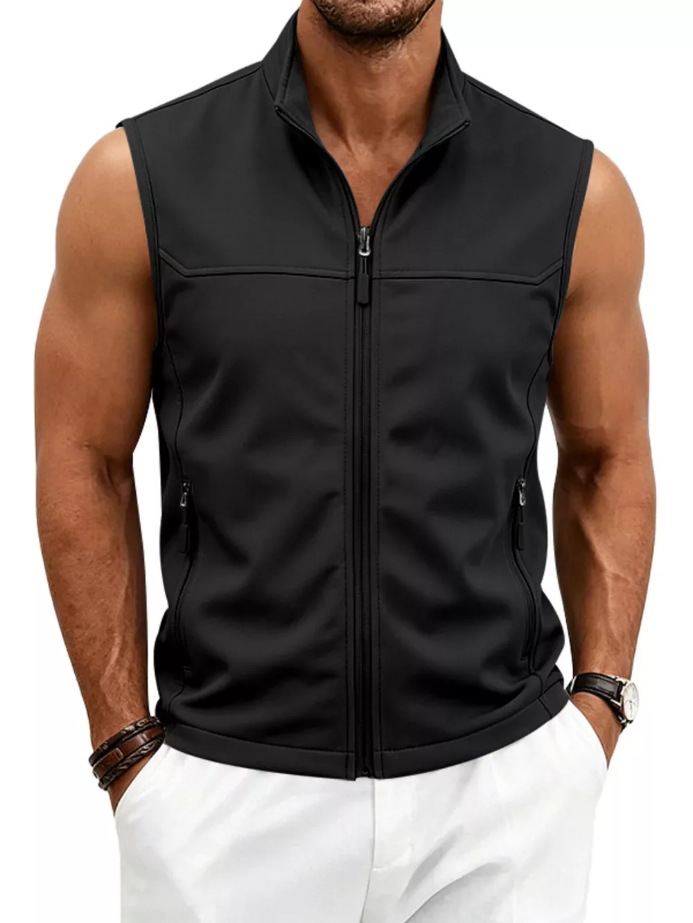 Men's Plus Size Zip Up Vest, image 11