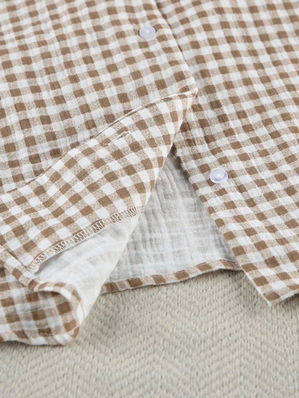 Gingham Ruffle-Trim Top and Pants Lounge Set, image 14