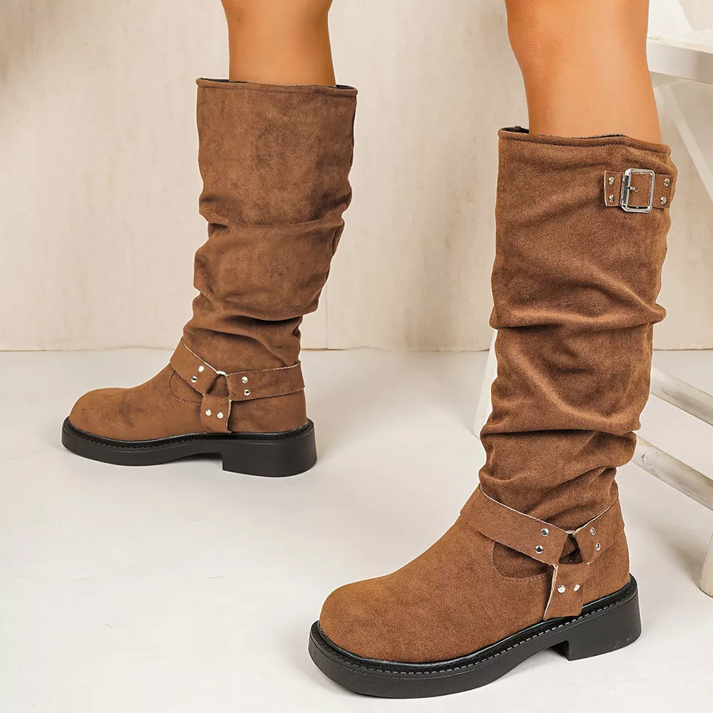 Round Toe Block Heels Boots, image 3