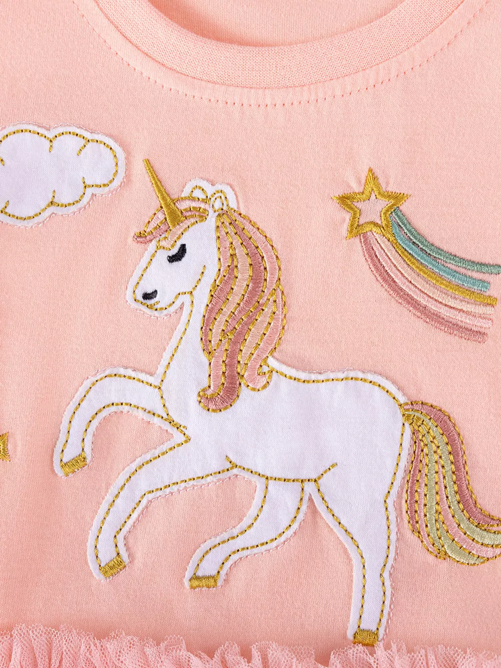 Children's Unicorn Ruffle Sleeve Tulle Dress, image 3