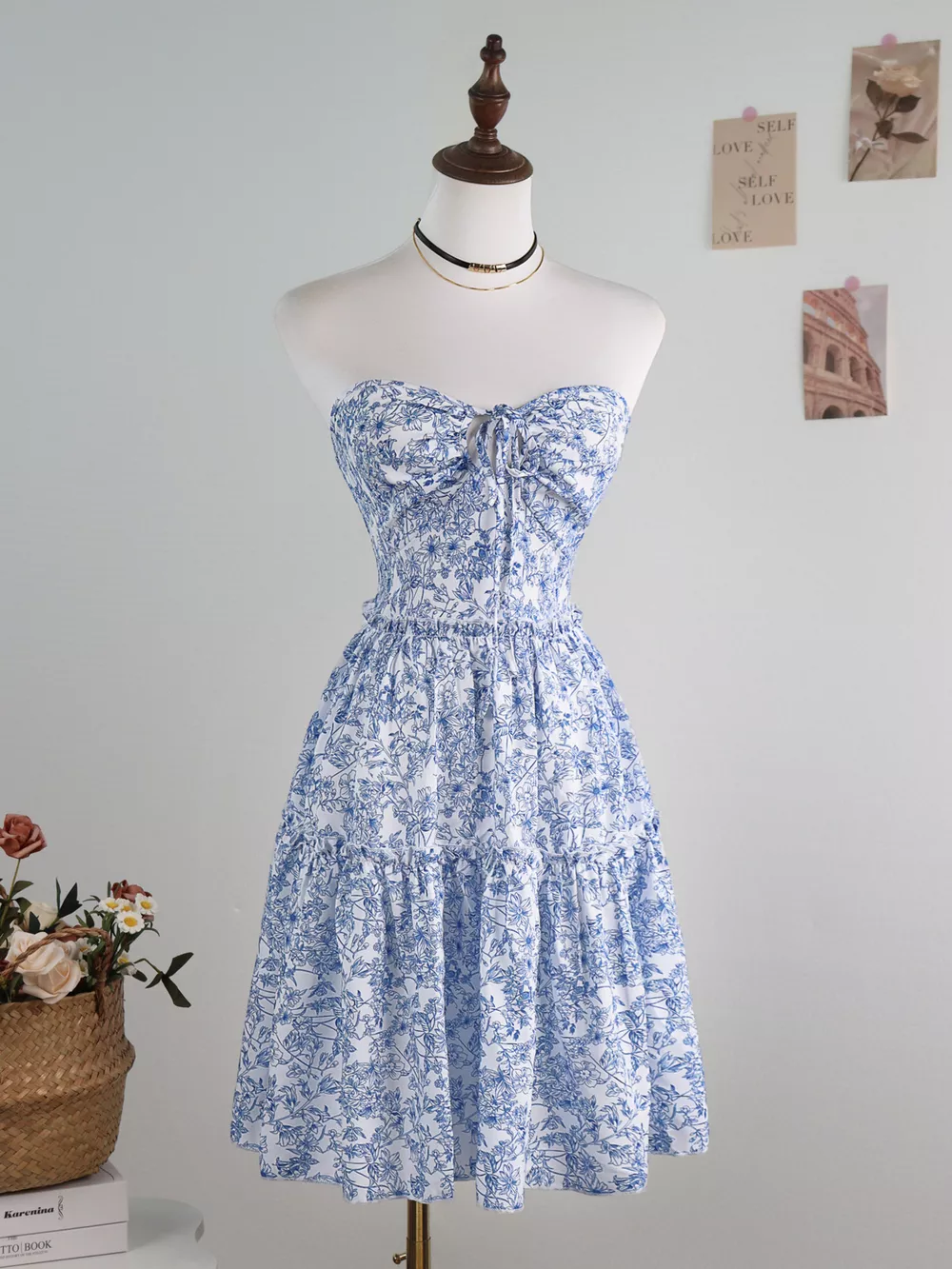 Floral Print Halter Neck Ruffle Hem Summer Dress, image 3